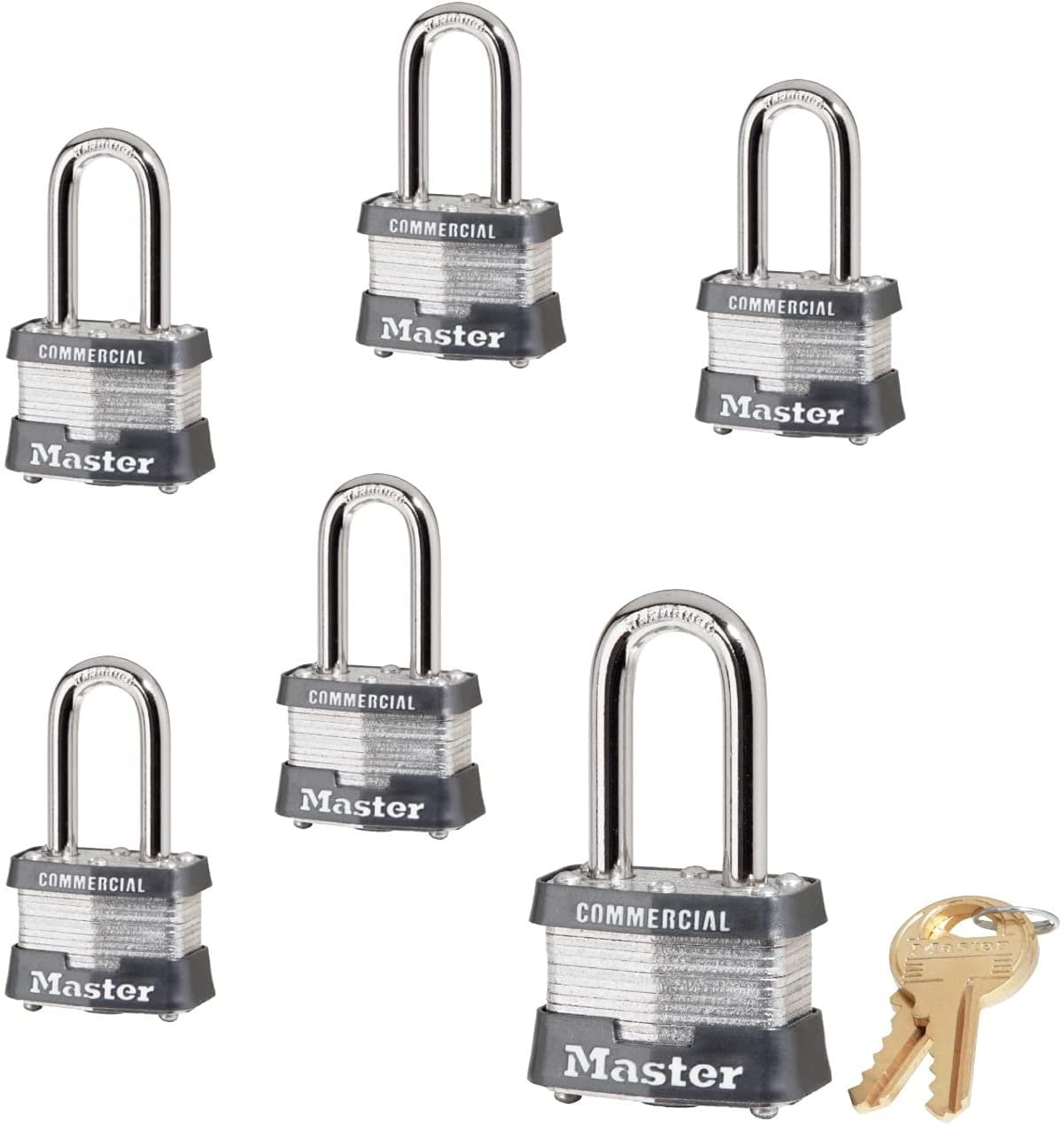 Master Lock Outdoor Padlock Set, Multi Pack 3NKALF-6 with BumpStop