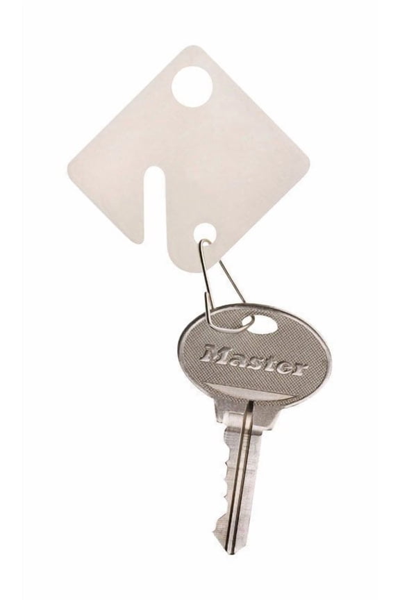 Plastic White Rectangle Key Tag