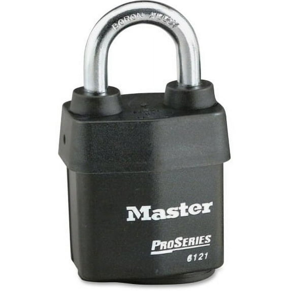 Master Lock Pro Series Rekeyable Padlock Keyed Different - 0.31" Shackle Diameter - Cut Resistant, Pry Resistant, Weather Resistant - Steel Body, Hardened Boron Alloy Shackle - Black - 1 Each