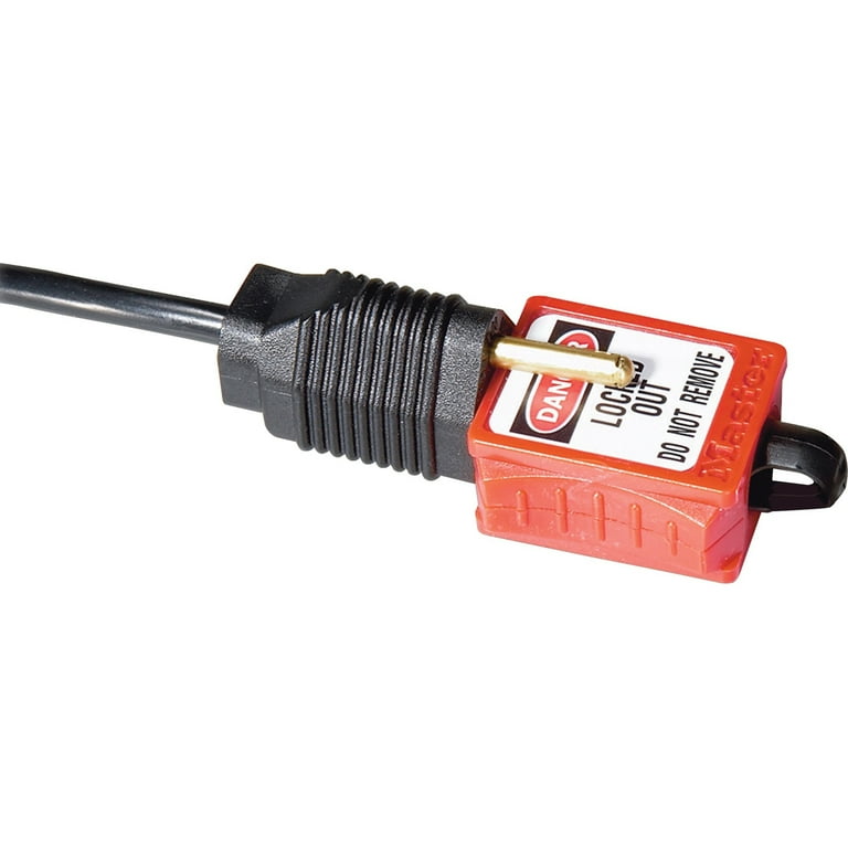 Master Lock Prong Lockout - For Electrical Plug - Red Master Lock Prong Lockout - For Electrical Plug - Red