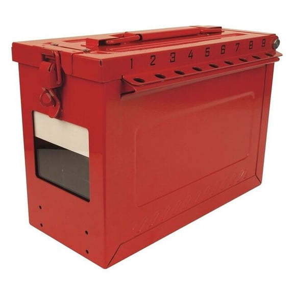 Master Lock Group Lockout Box,Red,9-1/16" H S602