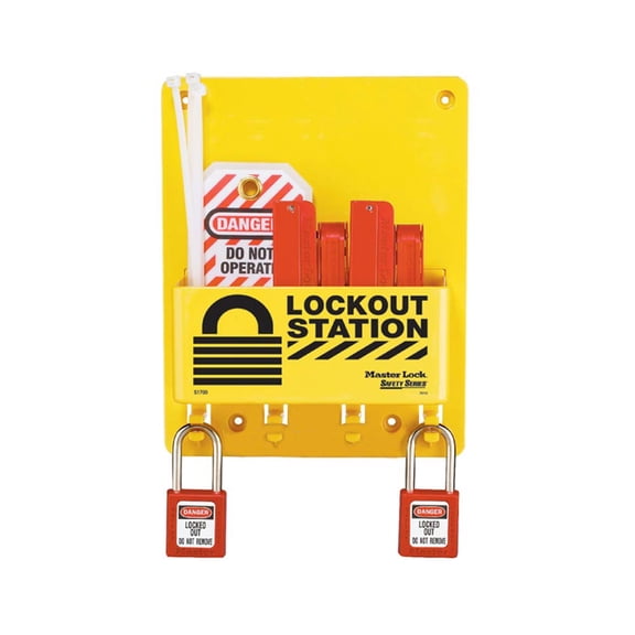 Master Lock S1720E410 Compact Lockout Tagout Padlock Station CA2