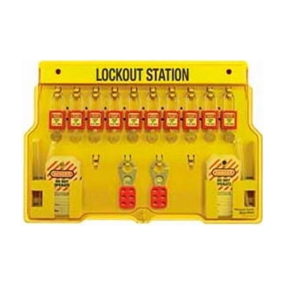 Master Lock Safety 10-Lock Padlock Station Zenex Thermoplastic Padlocks 1483BP41