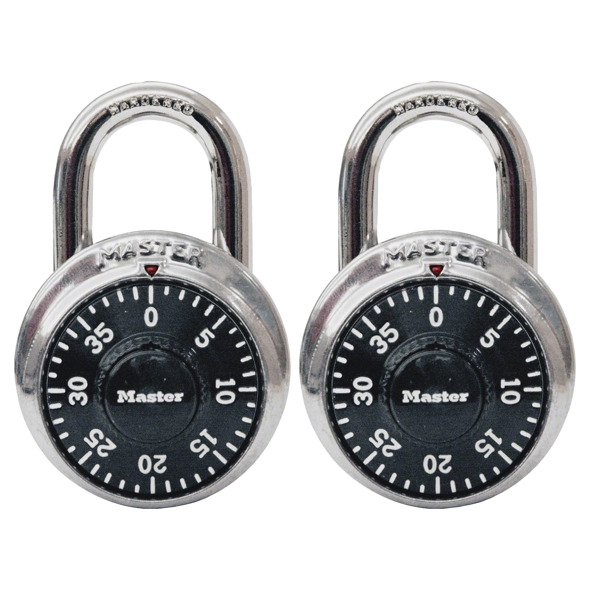 Master Lock 3-Digit Combination Padlock School and Gym Lock, Black, 2 pack