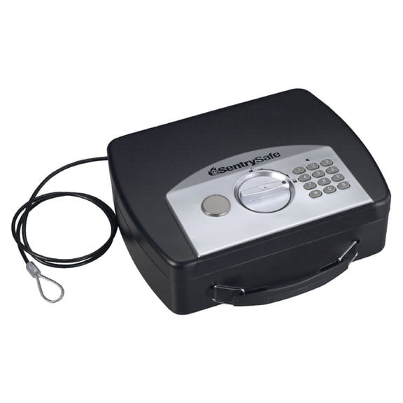 Master Lock Small, Portable Security Safe, Black with Digital Lock