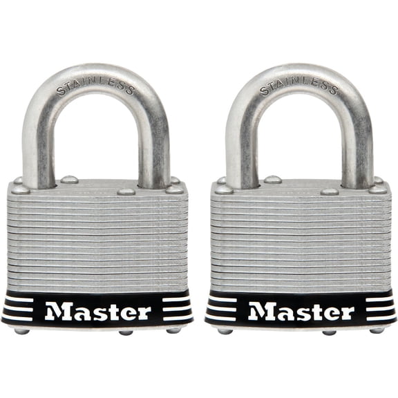 Master Lock Stainless Steel Keyed Padlock - Pack of 8