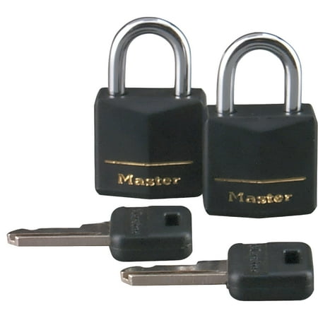 Master Lock 121T Padlock, Covered Aluminum Lock, 3/4 in. W, Black