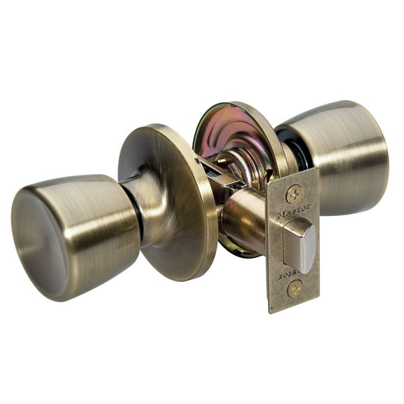 Master Lock TUO0405 Antique Brass Tulip Passage Entry Door Knob