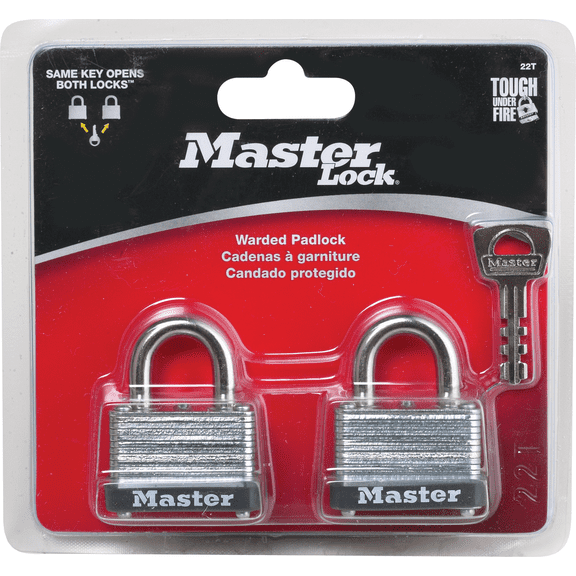 Master Lock Warded Keyed Padlock - Pack of 6 Residential Use, Standard Application