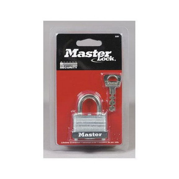 Master Lock Warded Padlock - Keyed Different - 0.25" Shackle Diameter - Cut Resistant, Dirt Resistant - Laminated Steel - Silver - 1 Each | Bundle of 5