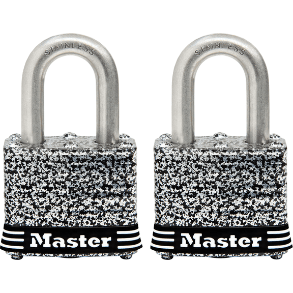 Master Lock Weather Coated Laminated Steel Keyed Padlock - Pack of 18 Residential Use, Standard Application