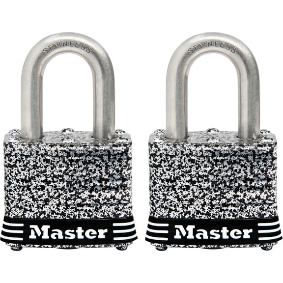 Master Lock Weather Coated Laminated Steel Keyed Padlock - Pack of 6
