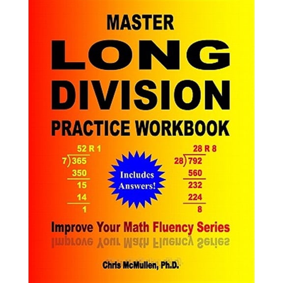Pre-Owned Master Long Division Practice Workbook: Improve Your Math Fluency Series: Volume 8 Paperback