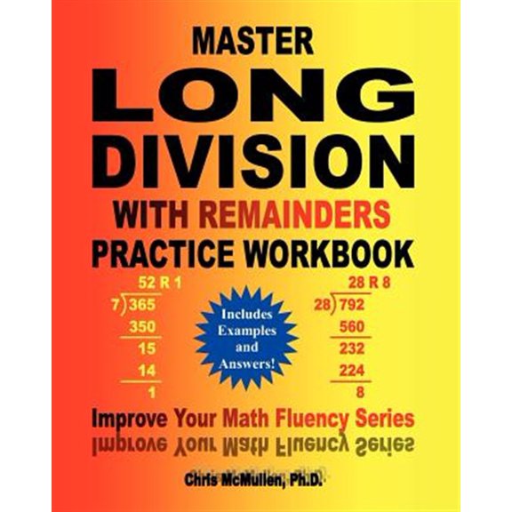 Pre-Owned Master Long Division with Remainders Practice Workbook : Includes Examples and Answers