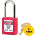 thumbnail image 1 of Master, MLK410REDPK, Danger Red Safety Padlock, 6 / Pack, Red, 1 of 2