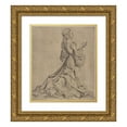 thumbnail image 1 of Master MZ 15x17 Gold Ornate Wood Frame and Double Matted Museum Art Print Titled - Kneeling Female Figure (Late 15th-Early 16th Century), 1 of 4