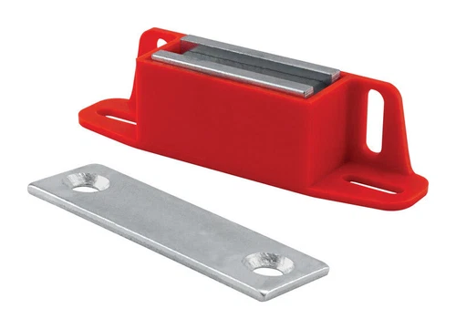 Master Magnetics 07502 Lifts 50 Lbs. Red Powerful Latch Magnet With Strike Plate