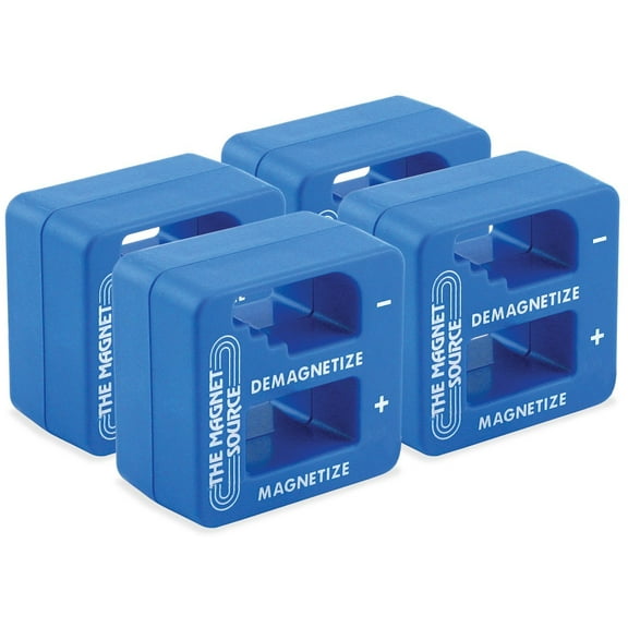Master Magnetics 07524X4 Screwdriver Nut Driver Magnetizer Demagnetizer, Fits Up to 0.5625" Square Tool Shaft, Pocket Size, Blue Pack of 4