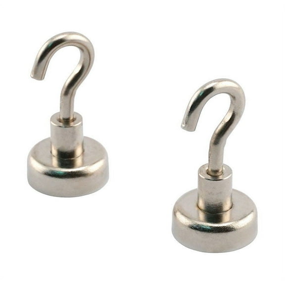 Master Magnetics Magnetic Hook 07632 - Neodymium, Smooth Finish - 1 Piece, Silver