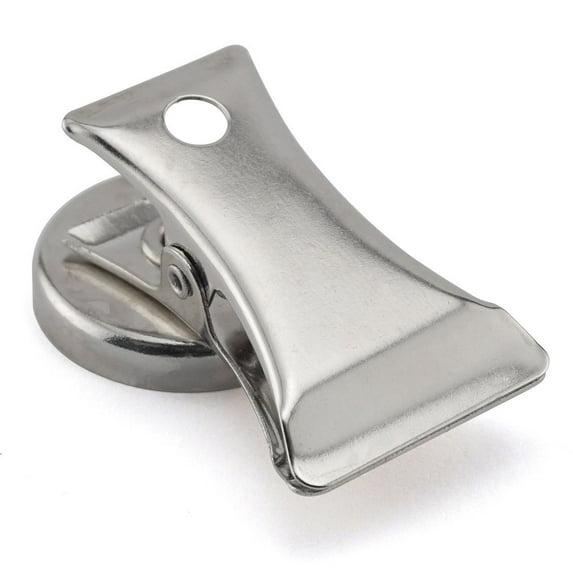 Master Magnetics 1 In. Dia. Chrome Magnetic Note Holder Clip (2-Pack) 07219