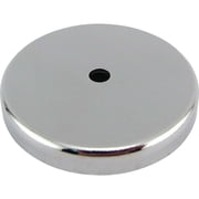 Master Magnetics Heavy-Duty Ceramic Round Base Magnet - 2.618 Diameter, 0.375 Thick, 0.275 Dia. Hole, 65lb. Pull, Chrome, 07222