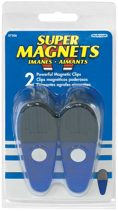 Master Magnetics 3.5 In. Neodymium/Plastic Magnetic Clips 35 Mgoe Blue 2 Pc.