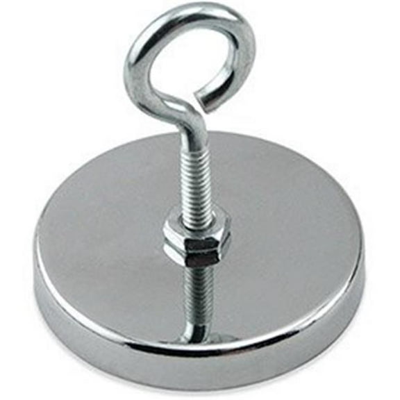 Master Magnetics B1798418 Neodymium Hang-It Magnet with Attached Eyebolt 90 lbs Pull Chrome Plating