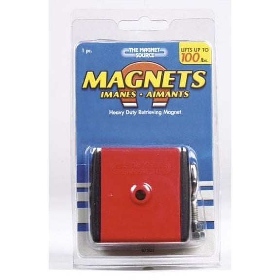 Master Magnetics Retrieving Magnet Kit - Clamshell - 2"x2"x1" Red and Black