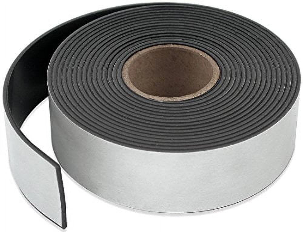 Dowling Magnets Adhesive Magnet Strips, 1/2 x 30, Gray/White, Box Of 48