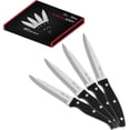 thumbnail image 1 of Master Maison 4-Piece Premium Steak Knife Set | 4 German Non-Serrated Stainless Steel Kitchen Steak Knives With Gift Box (Black), 1 of 7
