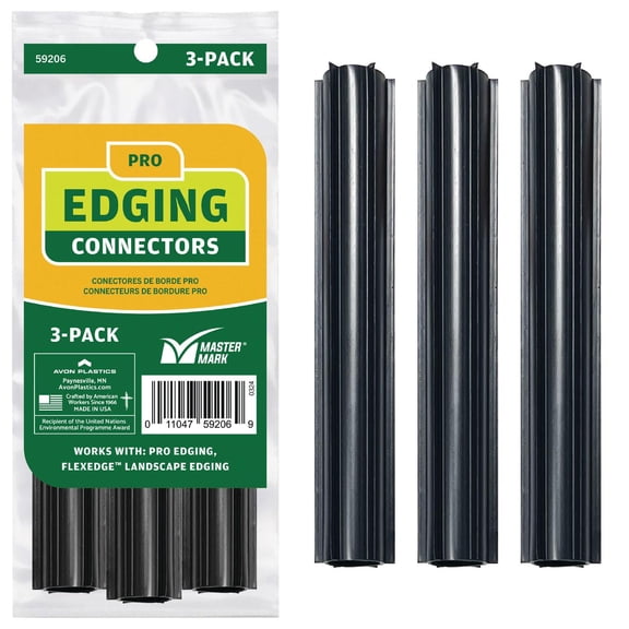 Master Mark Pro Connector for Landscape Edging, Black (3-pack) 59216