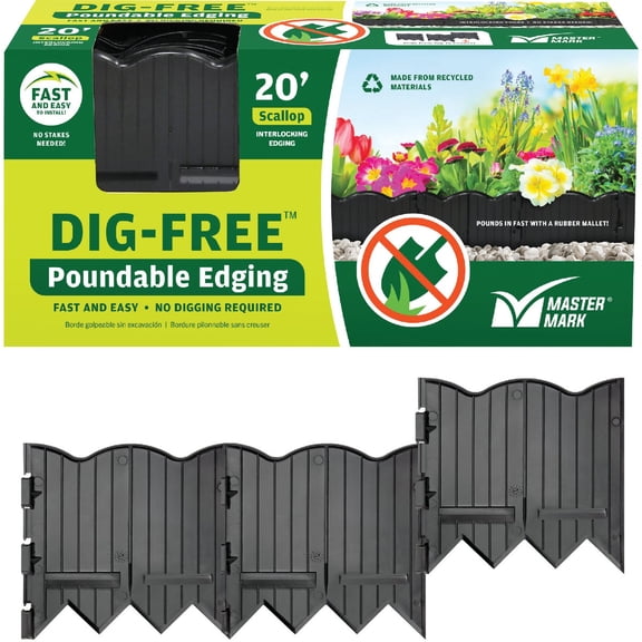 Master Mark Plastics 97220 BorderMaster Pound-In Edging-6/40-Inch Sections Black