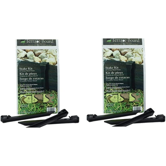 Master Mark Plastics 99410 Terrace Board 10 Inch 10 Pack, Black Stakes