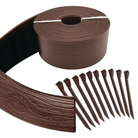 Master Mark Terrace Board 40 ft. L X 4 in. H Plastic Brown Lawn Edging