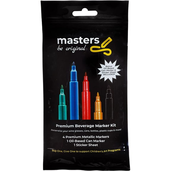 Master Markers Premium Beverage Marker Set-Assorted Colors