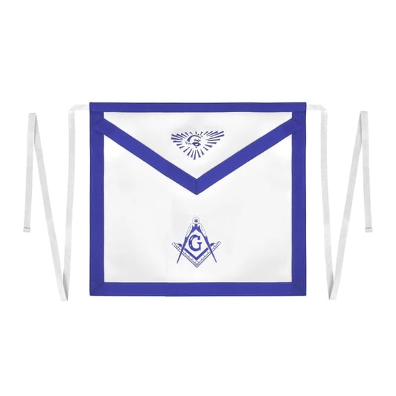 Master Mason Blue Lodge Apron – Classic White with White Tape Ties