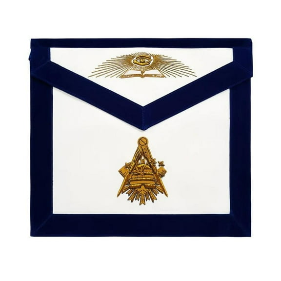 Master Mason Blue Lodge Apron - Hand Embroidery - Premium Masonic Regalia for Ceremonial Use
