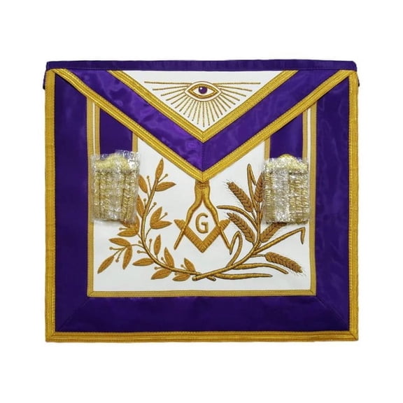 Master Mason Blue Lodge Apron - Purple with Gold Hand Embroidery – Core Plus Group