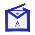 thumbnail image 1 of Master Mason Blue Lodge Apron – Royal Blue with Flap, Adjustable Belt, Chrome Metal Snake Fastener(Leather), 1 of 3
