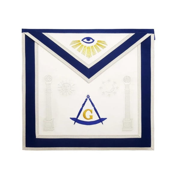 Master Mason Blue Lodge Apron - Sun, Moon & Pillars Hand Embroidery – Core Plus Group