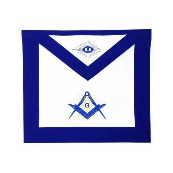 Master Mason Blue Lodge Apron - White & Blue Square & Compass G - Premium Masonic Regalia for Lodge Meetings