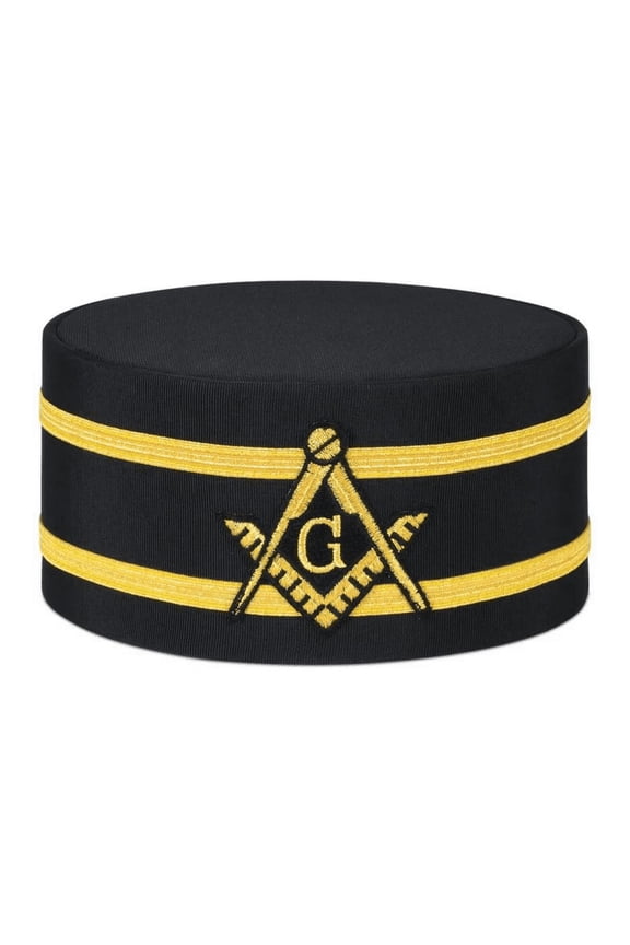 Master Mason Blue Lodge Crown Cap - Black With Double Braid