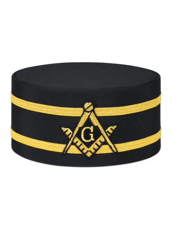 Master Mason Blue Lodge Crown Cap - Black With Double Braid