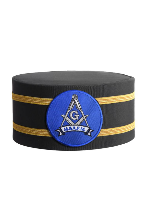 Master Mason Blue Lodge Crown Cap - Blue Patch with Double Braid