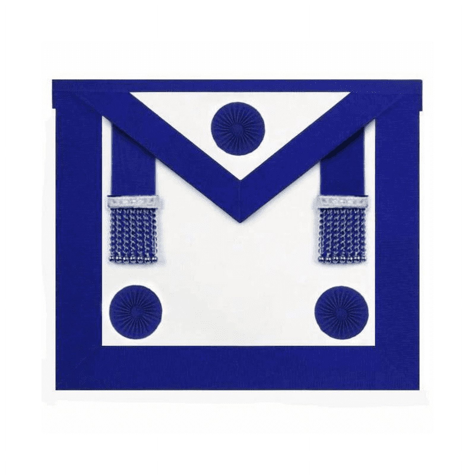 Master Mason Blue Lodge Massachusetts Regulation Apron - Royal Blue with Silver Accents(Lambskin)
