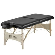 Master Massage 30 Inch Balboa Pro Portable Massage Table Package, Salon Beauty and Lash Bed-Wooden Folding and Foldable Tattoo Table-Black