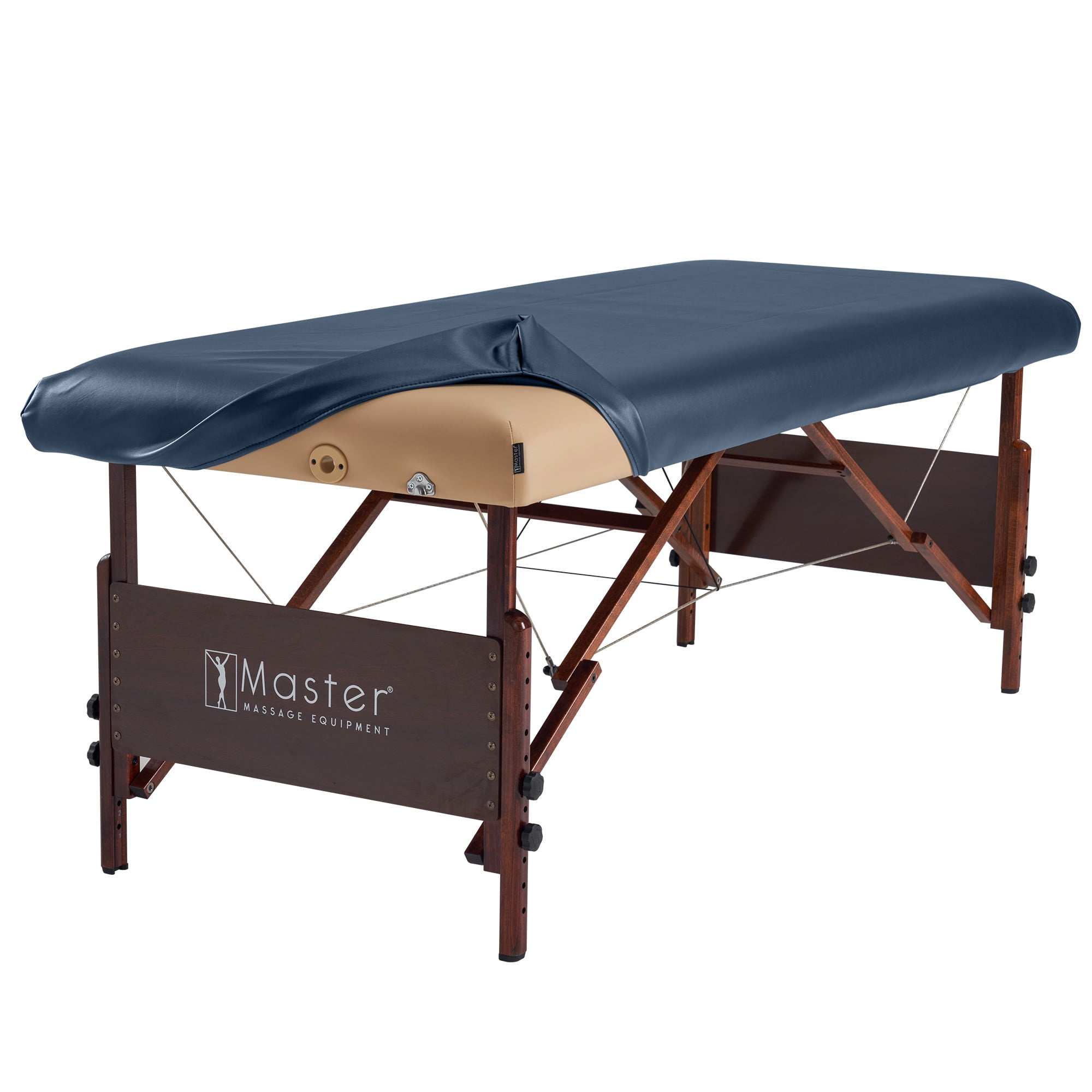 Master Massage Rectangular Universal Fabric Fitted PU Vinyl Leather Ultra-Durable Massage Table Protection Cover-Stretch Table Cover for Massage Beds Lash Bed, 28 to 32 WideRoyal Blue