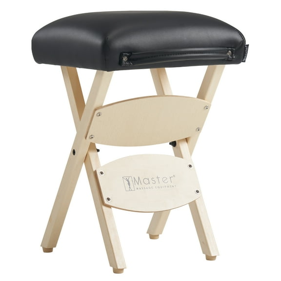 Master Massage Wooden Portable Folding Massage Stool- Lightweight Wood Foldable Tattoo Stool-Portable Tattoo Stool-Mobile Chair Seat Easy to Carry,Black