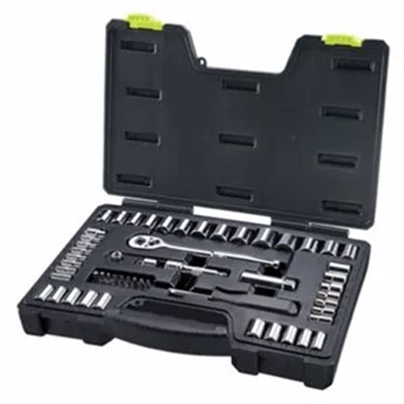 Master Mechanic 1/4 x 3/8" Drive 54 Piece Mechanic's Tool Socket Set, Black