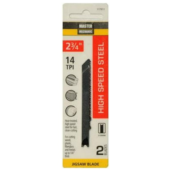 Master Mechanic 117911 Metal-Cutting High-Speed Steel Jigsaw Blade, 2.75-in., 14-TPI, 2-Pk. - Quantity 5